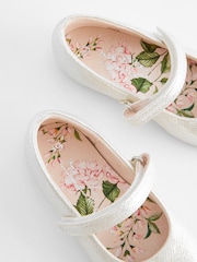 Silver Wide Fit (G) Mary Jane Touch Fastening Occasion Shoes - Image 6 of 7