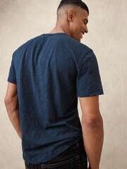Banana Republic Blue Soft Wash Henley T-Shirt - Image 2 of 4