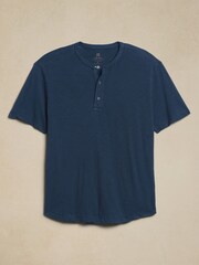 Banana Republic Blue Soft Wash Henley T-Shirt - Image 4 of 4