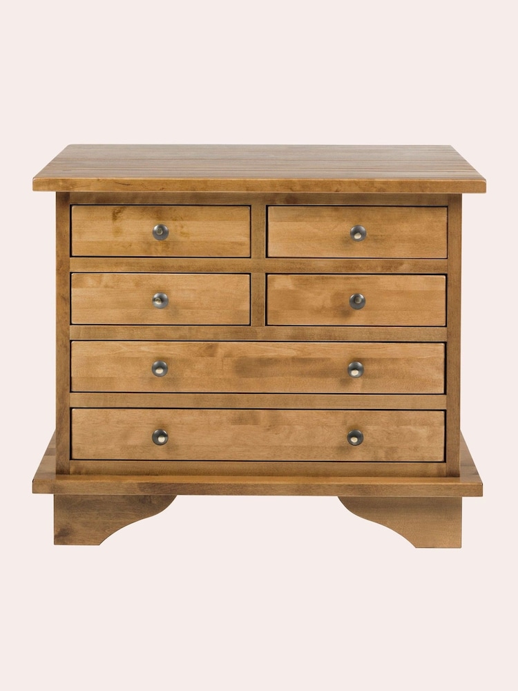 Laura Ashley Honey Gold Garrat 6 Drawer Side Table - Image 2 of 3