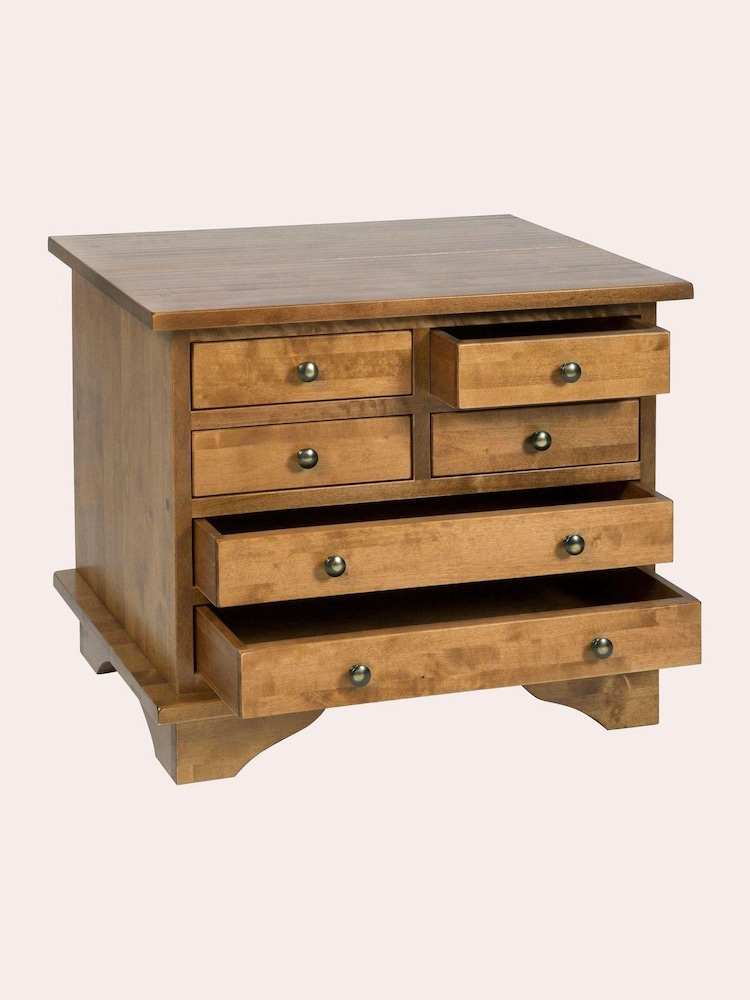 Laura Ashley Honey Gold Garrat 6 Drawer Side Table - Image 3 of 3