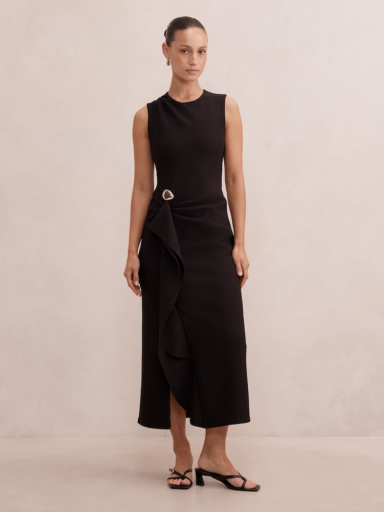 Forever New Black Rylie Petite Ruffle Maxi Dress - Image 1 of 4 Forever New Black Rylie Petite Ruffle Maxi Dress - Image 1 of 4