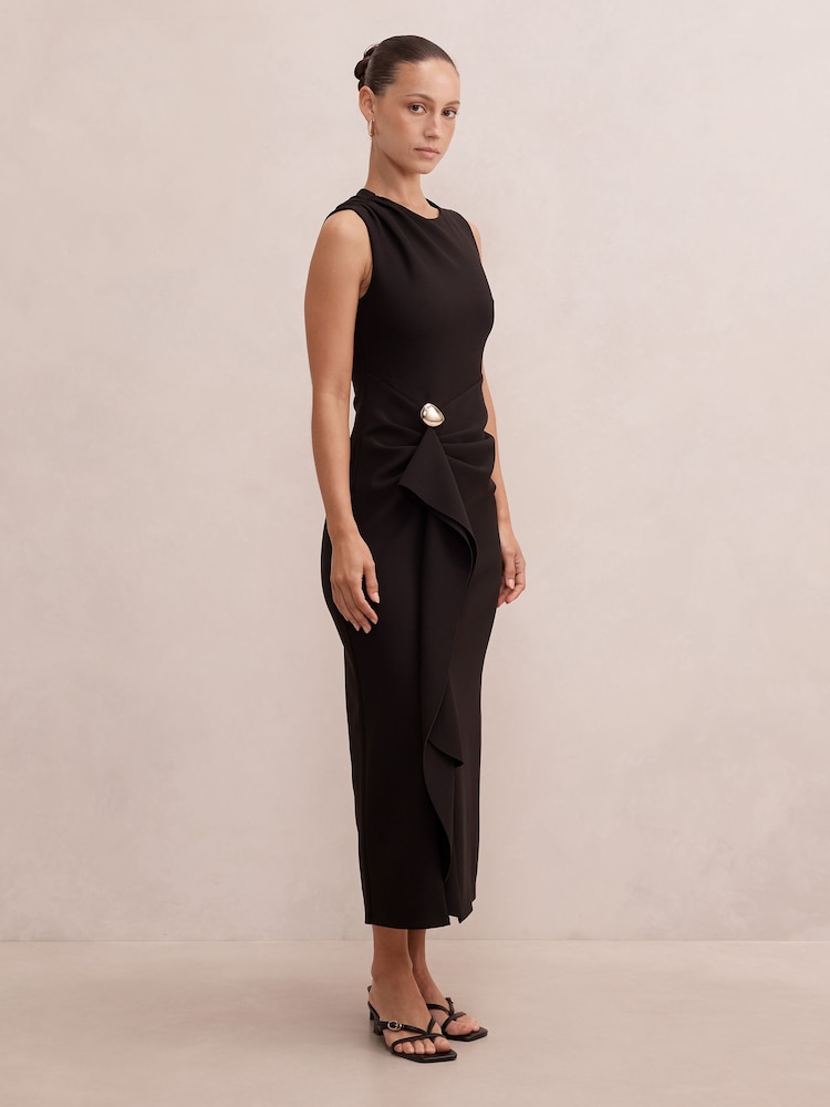 Forever New Black Rylie Petite Ruffle Maxi Dress - Image 4 of 4 Forever New Black Rylie Petite Ruffle Maxi Dress - Image 4 of 4