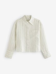 Banana Republic Beige The Boxy Crop Linen Shirt - Image 2 of 4