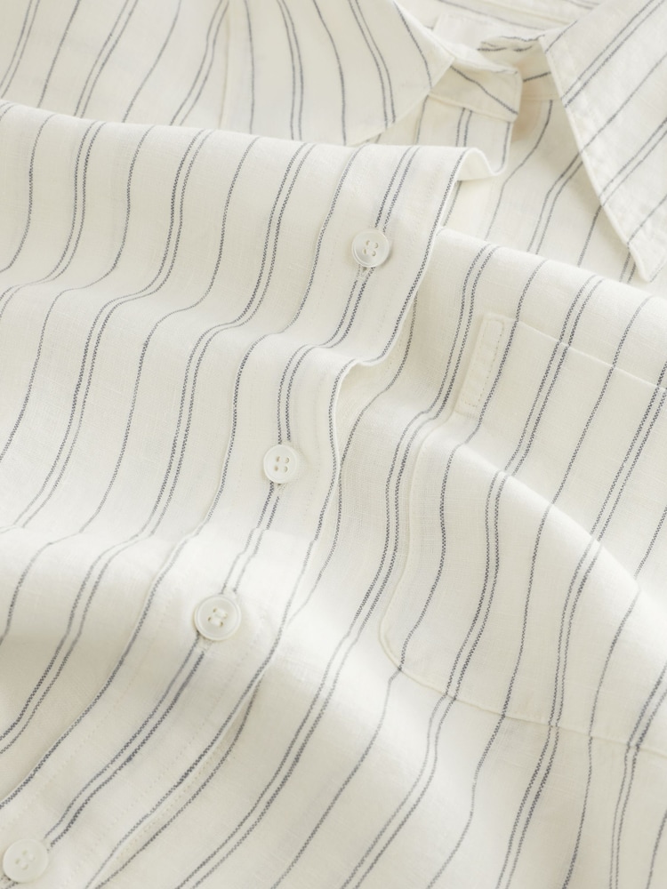 Banana Republic Beige The Boxy Crop Linen Shirt - Image 4 of 4 Banana Republic Beige The Boxy Crop Linen Shirt - Image 4 of 4