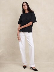 Banana Republic Black Cotton Oversized T-Shirt - Image 1 of 1