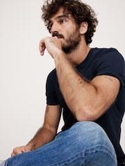 Banana Republic Blue Authentic SUPIMA Crew Neck T-Shirt - Image 6 of 7