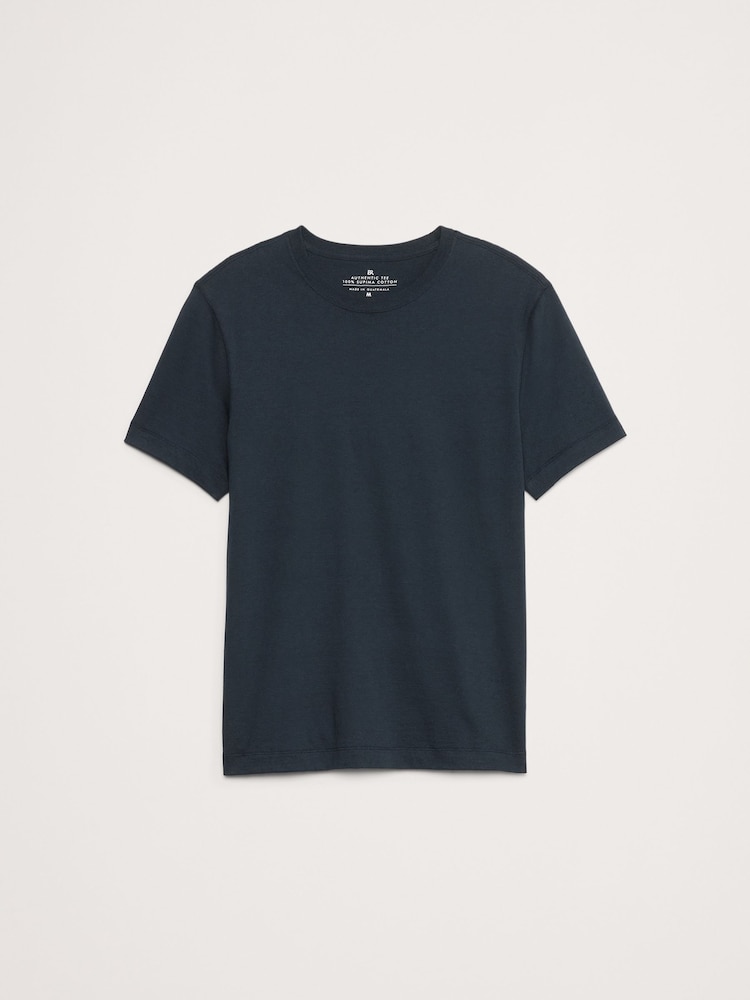 Banana Republic Blue Authentic SUPIMA Crew Neck T-Shirt - Image 7 of 7