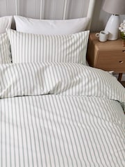 Helena Springfield Sage Ticking Stripe Duvet Cover & Pillowcase Set - Image 1 of 5