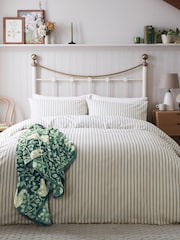 Helena Springfield Sage Ticking Stripe Duvet Cover & Pillowcase Set - Image 2 of 5