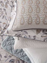 Bedeck of Belfast Neutral Albany Danza 180 Thread Count 100% Cotton Square Pillowcase Pair - Image 3 of 4