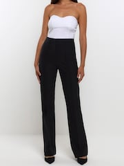 River Island Black Clean Puddle Trousers - Image 1 of 4
