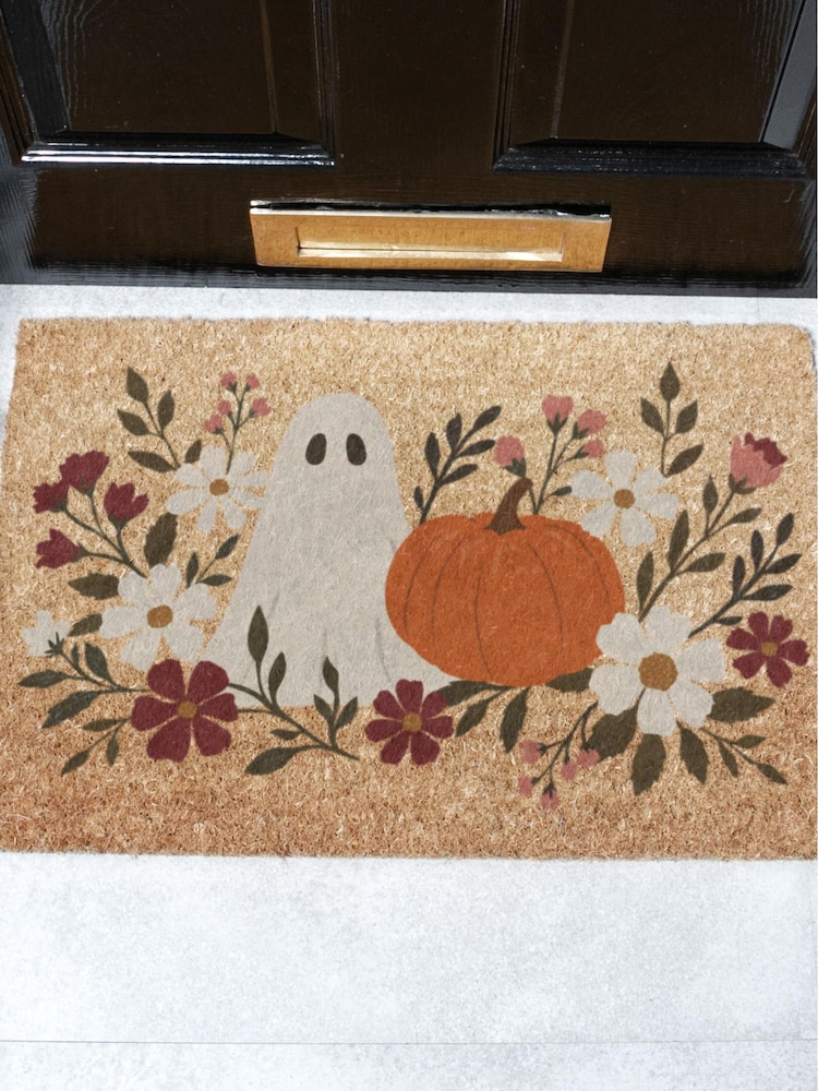 Artsy Mats Brown Ghost Floral Doormat - Image 2 of 14 Artsy Mats Brown Ghost Floral Doormat - Image 2 of 14