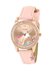 Peers Hardy Pink Tikkers Strap Rose Gold Stone Set Unicorn Watch - Image 1 of 5