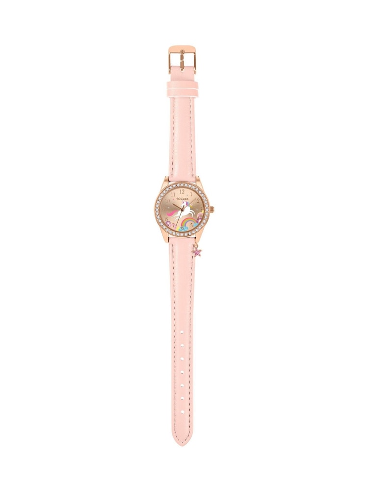 Peers Hardy Pink Tikkers Strap Rose Gold Stone Set Unicorn Watch - Image 2 of 5