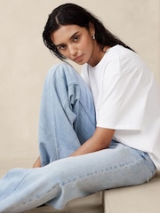 Banana Republic White Cotton Oversized T-Shirt - Image 1 of 4