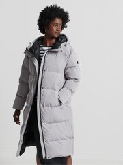 Superdry Grey Studios Longline Duvet Padded Coat - Image 3 of 8