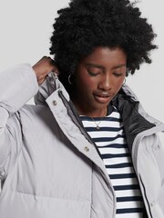 Superdry Grey Studios Longline Duvet Padded Coat - Image 4 of 8