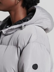 Superdry Grey Studios Longline Duvet Padded Coat - Image 5 of 8