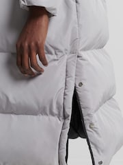 Superdry Grey Studios Longline Duvet Padded Coat - Image 6 of 8