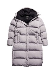 Superdry Grey Studios Longline Duvet Padded Coat - Image 8 of 8