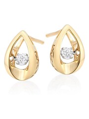 Beaverbrooks Dance 9ct Gold Diamond Earrings - Image 1 of 3