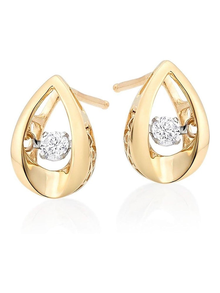 Beaverbrooks Dance 9ct Gold Diamond Earrings - Image 1 of 3