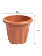 Wham Set of 5 Brown Garden Vista 25cm Plastic Round Planters - Image 3 of 4