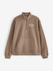 New Balance Brown Womens Graphic Quarter Zip Top - Image 1 of 1