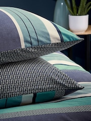 Helena Springfield Navy Horizon Striped Duvet Cover & Pillowcase Set - Image 5 of 5