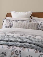 Bedeck of Belfast Neutral Albany Leaf Print Duvet Cover & Pillowcase Set - Image 1 of 4