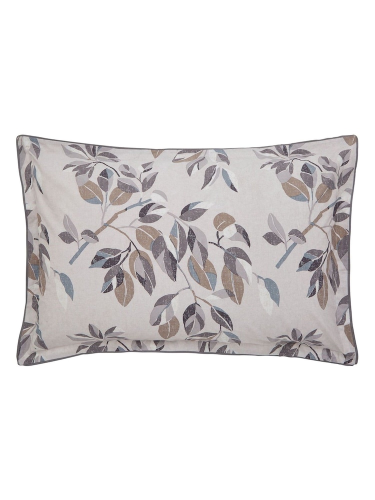 Bedeck of Belfast Neutral Albany Leaf Print Duvet Cover & Pillowcase Set - Image 4 of 4 Bedeck of Belfast Neutral Albany Leaf Print Duvet Cover & Pillowcase Set - Image 4 of 4