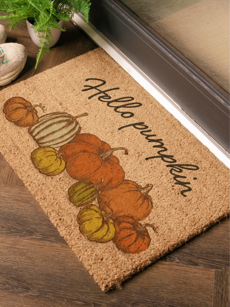Artsy Mats Brown Hello Pumpkin Doormat - Image 2 of 14