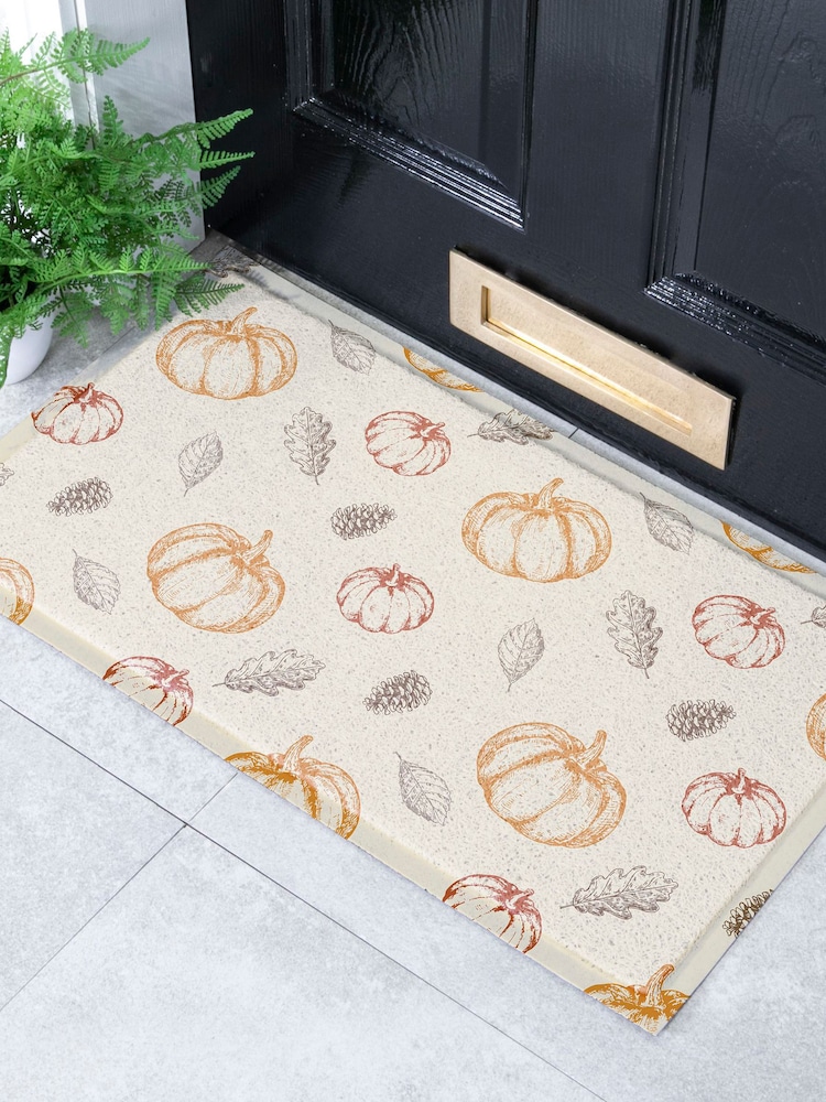 Artsy Mats Multi Sketch Pumpkin Pattern Doormat - Image 2 of 2 Artsy Mats Multi Sketch Pumpkin Pattern Doormat - Image 2 of 2