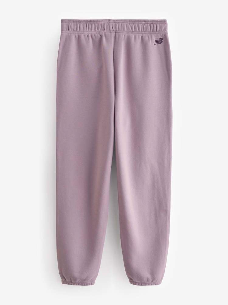 New Balance Lilac Purple Womens Graphic Fleece Joggers - Image 2 of 4 New Balance Lilac Purple Womens Graphic Fleece Joggers - Image 2 of 4