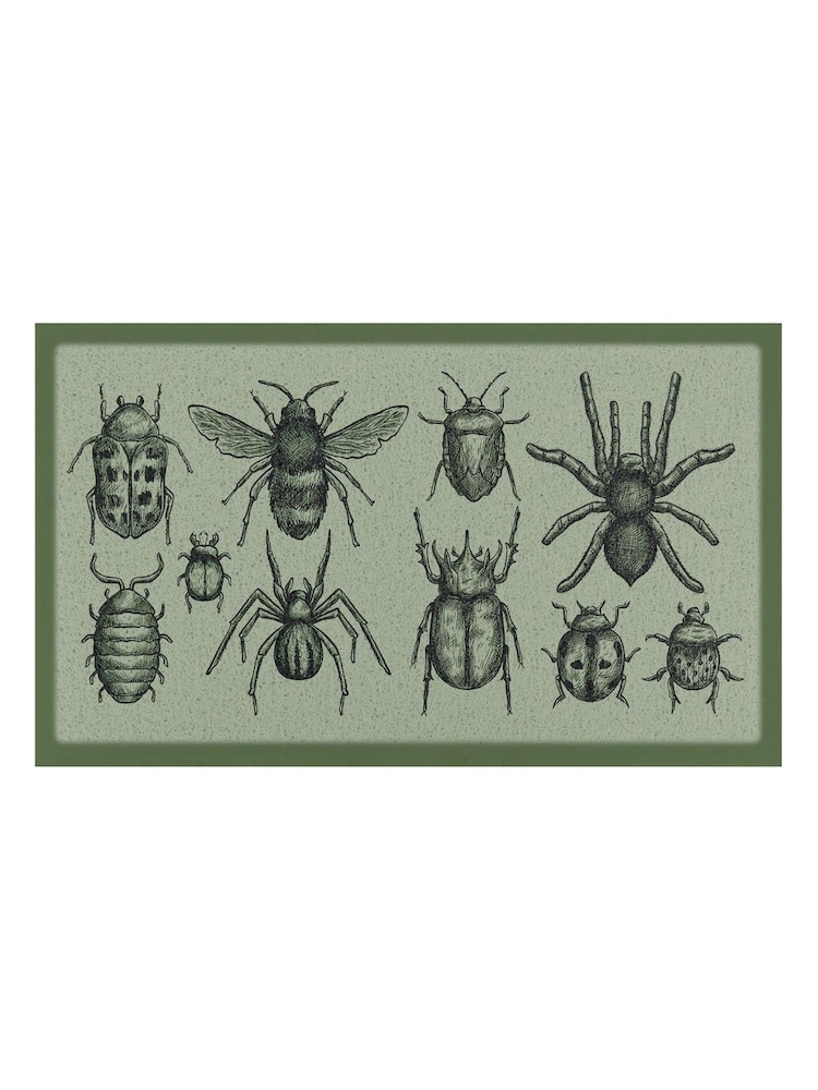 Tapete de entrada Artsy Mats com estampa de insetos para ambientes internos e externos. - Imagem 2 de 2