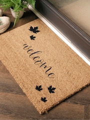 Artsy Mats Brown Welcome Autumn Leaf Doormat - Image 1 of 12