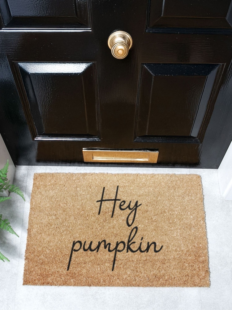 Artsy Mats Brown Hey Pumpkin Doormat - Image 1 of 12 Artsy Mats Brown Hey Pumpkin Doormat - Image 1 of 12