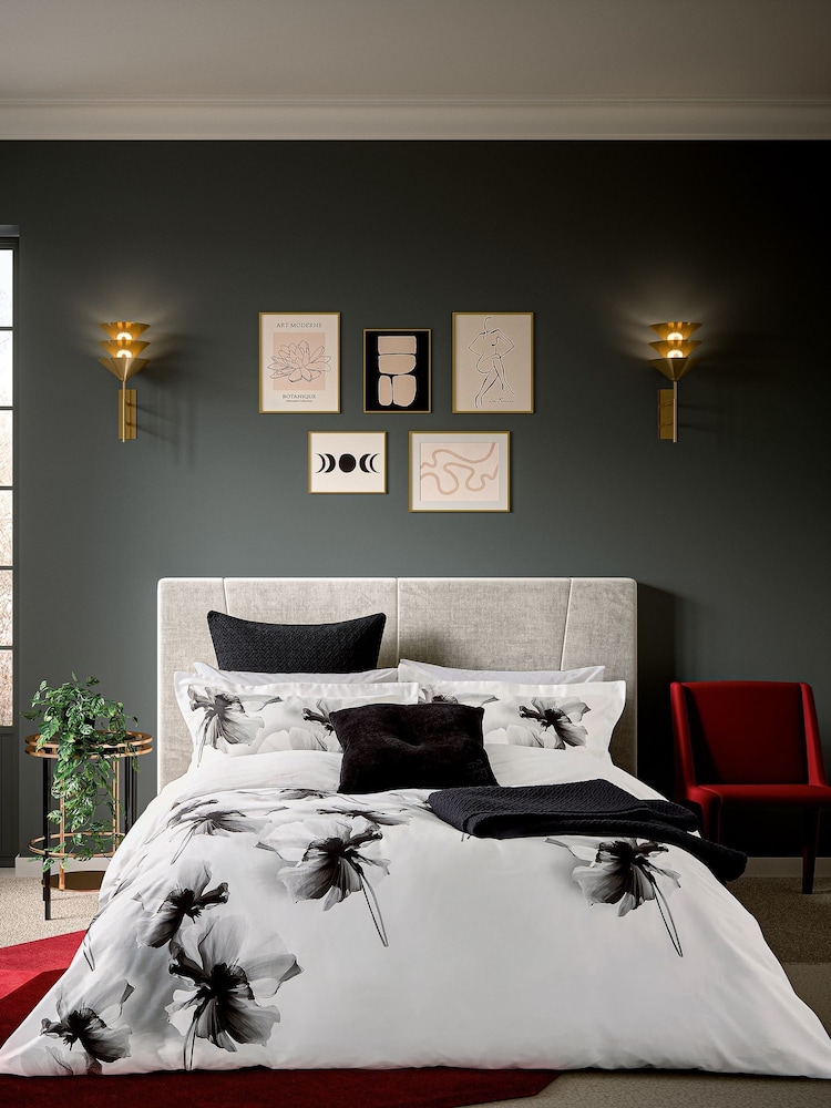 Ted Baker Mono Amund Floral Duvet Cover & Pillowcase Set - Image 2 of 5 Ted Baker Mono Amund Floral Duvet Cover & Pillowcase Set - Image 2 of 5