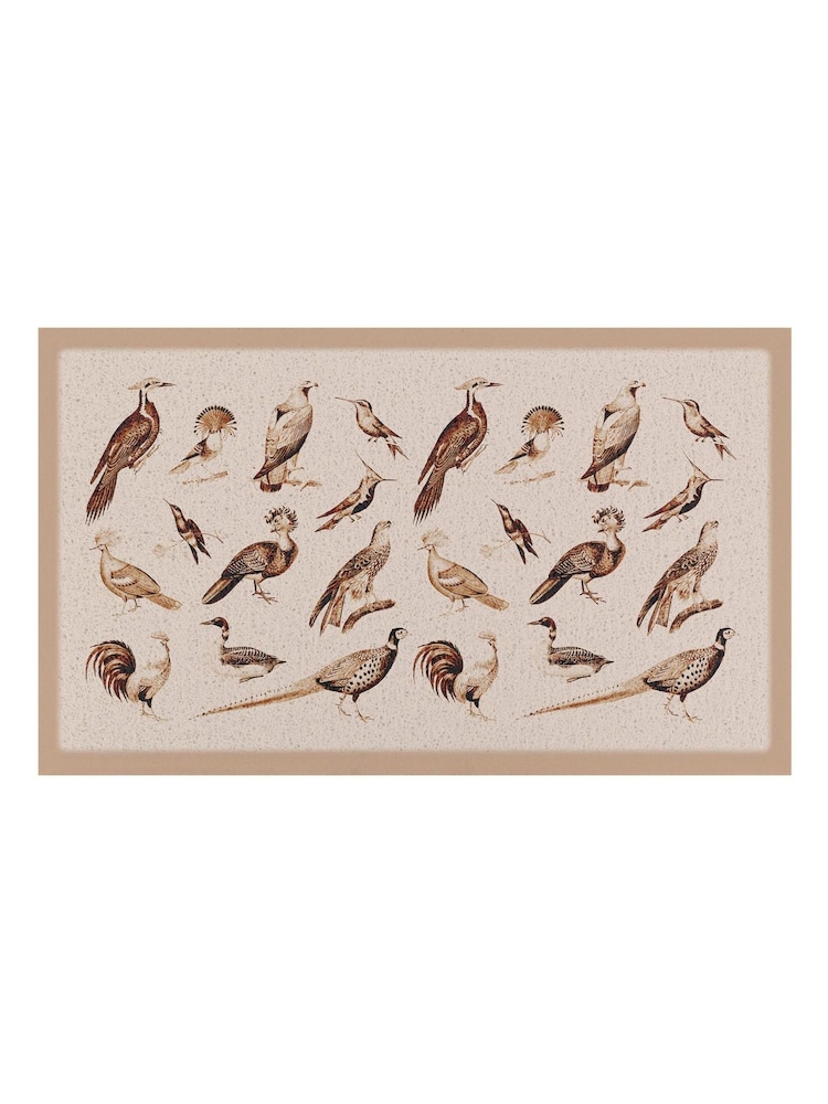 Artsy Mats Multi Vintage Bird Pattern Doormat - Image 2 of 2 Artsy Mats Multi Vintage Bird Pattern Doormat - Image 2 of 2