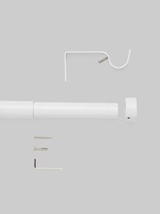 White Stud Finial Extendable 28mm Curtain Pole Kit - Image 3 of 4