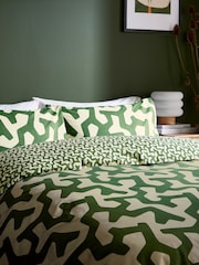 Helena Springfield Green Hikani Geometric Print Duvet Cover & Pillowcase Set - Image 3 of 5