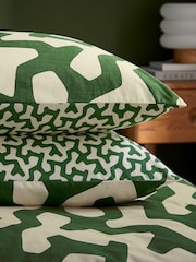 Helena Springfield Green Hikani Geometric Print Duvet Cover & Pillowcase Set - Image 5 of 5