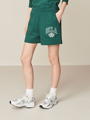 Green Licence UCLA Collegiate University Graphic Varsity Slogan Sweat Shorts - Image 2 of 6