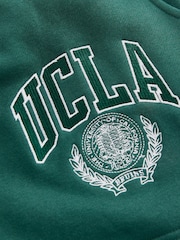 Green Licence UCLA Collegiate University Graphic Varsity Slogan Sweat Shorts - Image 6 of 6