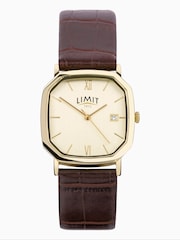 Limit Brown Octagonal Gold Analogue Watch with Strap - Image 1 of 4