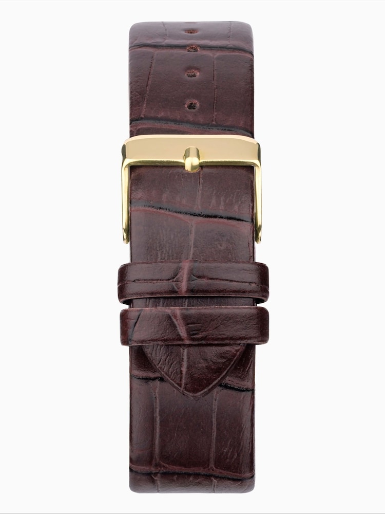 Limit Brown Octagonal Gold Analogue Watch with Strap - Image 2 of 4 Limit Brown Octagonal Gold Analogue Watch with Strap - Image 2 of 4