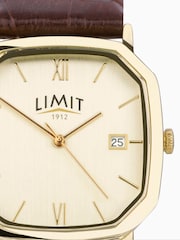 Limit Brown Octagonal Gold Analogue Watch with Strap - Image 4 of 4