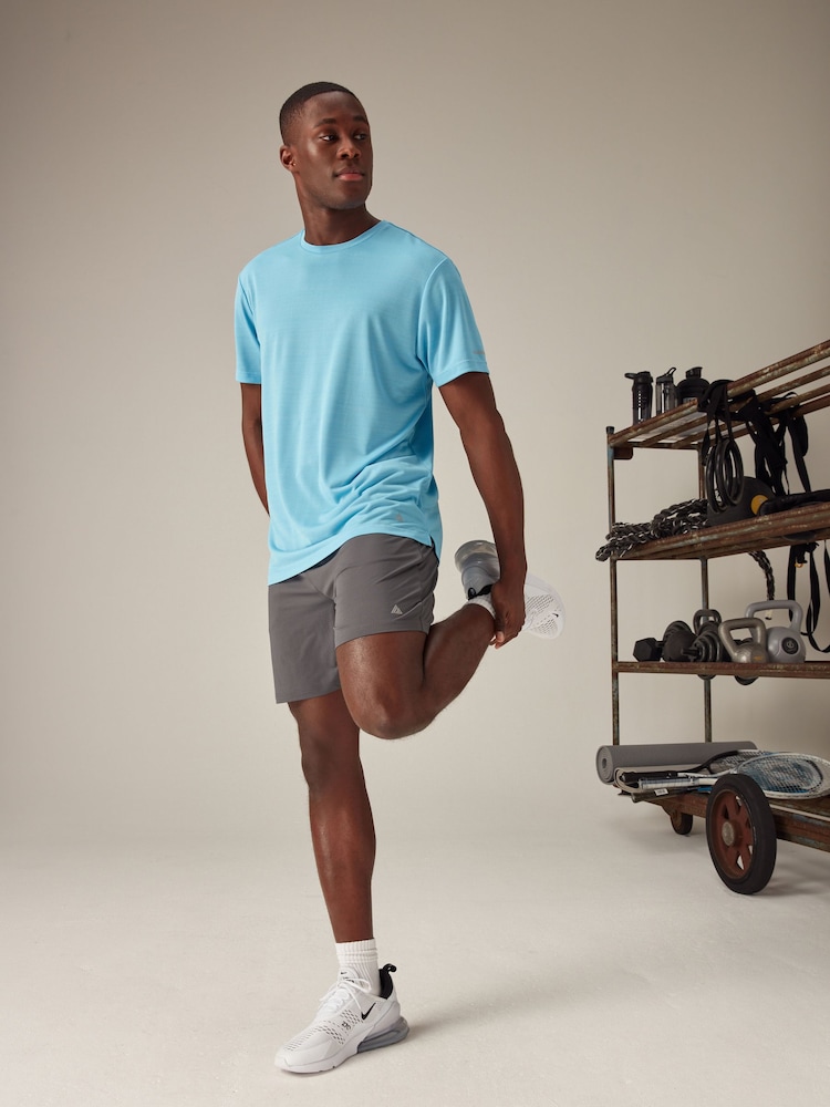 Bright Blue Short Sleeve Tee Active Mesh Training T-Shirt - Image 2 of 10