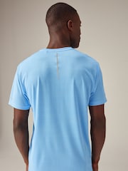 Bright Blue Short Sleeve Tee Active Mesh Training T-Shirt - Image 3 of 10
